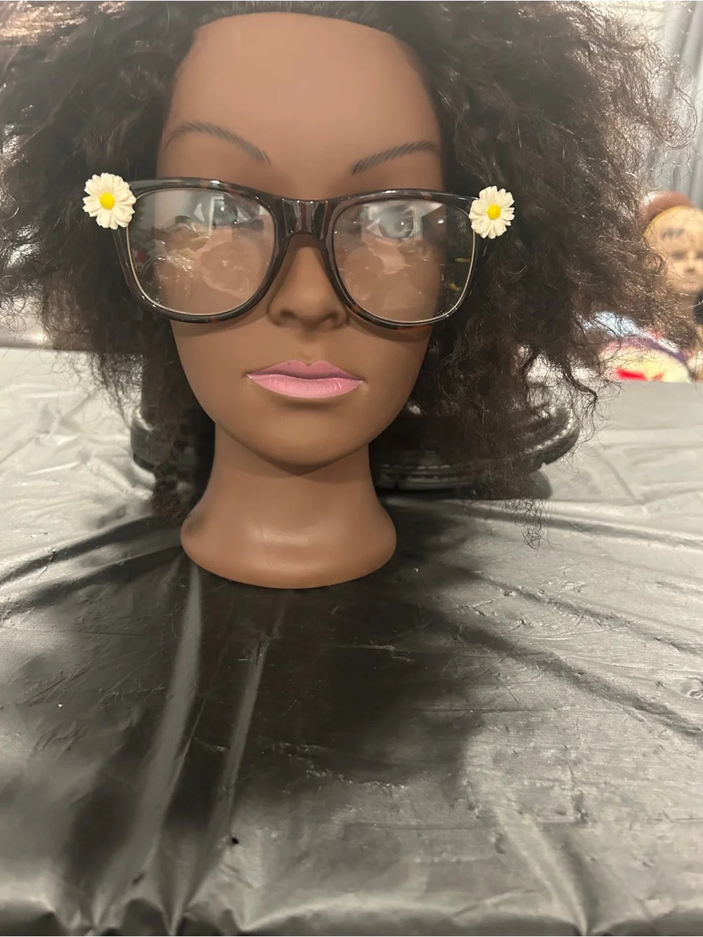 Daisy Accent Black Oversized Fashion Glasses - Unbranded clear lens ready